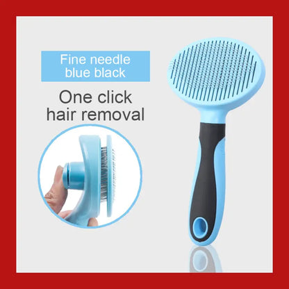 Pets Grooming Brush for Dog Long Hair Removes Pet Cat Shedding Comb Puppy Slicker - Fine Needle Blue + black - 10