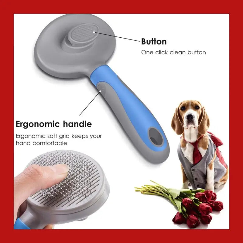 Pets Grooming Brush for Dog Long Hair Removes Pet Cat Shedding Comb Puppy Slicker - 2