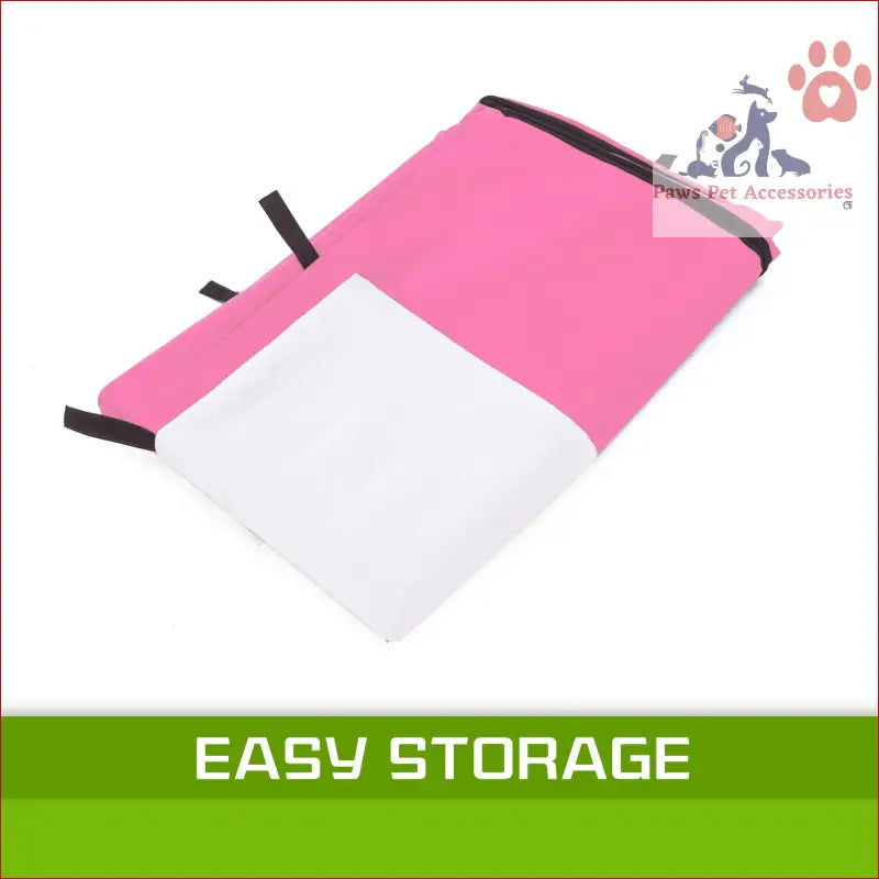 Pink and white storage bag with black trim for Cage Cover Enclosure for Wire Dog Cage