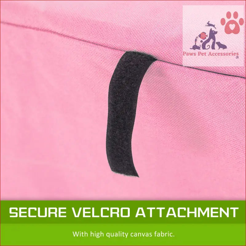 Black velcro strip on pink fabric for a 24in Cage Cover Enclosure for Wire Dog Cage