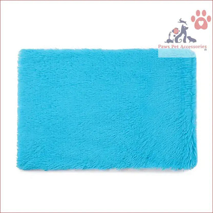 Bright turquoise fluffy rectangular rug from Fluffy Pet Blankets-Soft for cozy pets