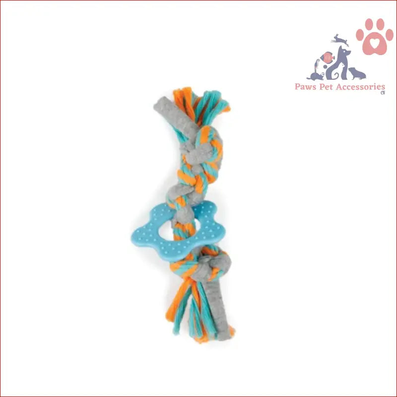 Colorful Puppy Multi Chew Rope Ring Toy with knotted ends perfect for teething fun