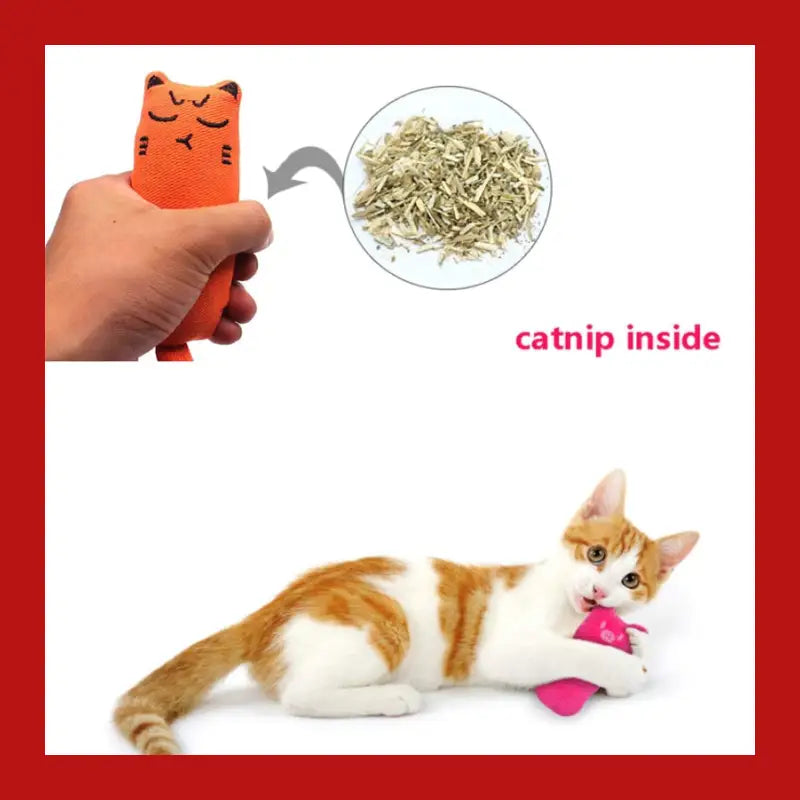 Rustle Sound Catnip Toy Cats Products for Pets Cute Cat Toys Kitten Teeth Grinding Plush Thumb Pillow Pet Accessories