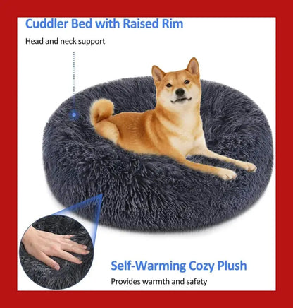 Soft Dog Bed Round Washable Plush Pet Kennel Cat Mat Sofa Large 70cm - Care > Supplies Beds 1