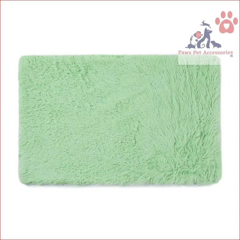 Mint green fluffy rectangular area rug for cozy pet blankets-soft faux fur throws