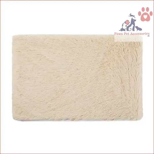 Cream-colored faux fur rug adds cozy charm to Fluffy Pet Blankets-Soft collection