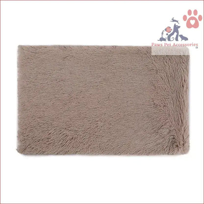 Rectangular taupe plush area rug perfect for pairing with Fluffy Pet Blankets-Soft