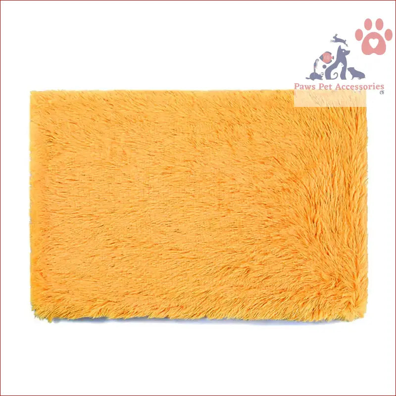 Yellow fluffy rectangular bath mat from Fluffy Pet Blankets-Soft Faux Fur collection