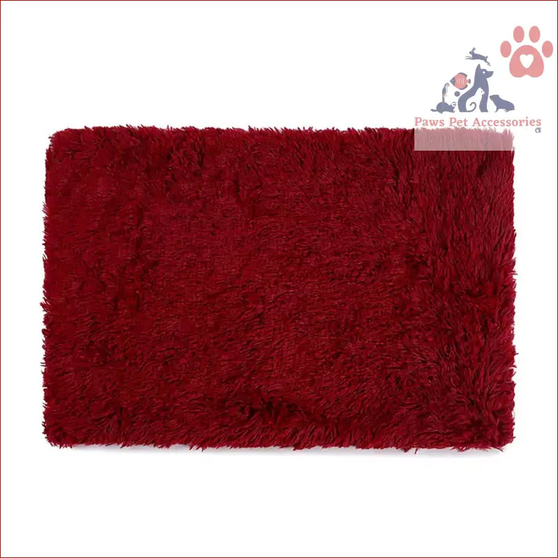 Deep red shaggy rug perfect for Fluffy Pet Blankets-Soft Faux Fur and cozy throws