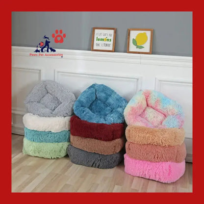 Square Dog Bed Long Plush Solid Color Pet Beds for Little Medium Large Pets Super Soft Winter Warm Sleeping Mats Dogs