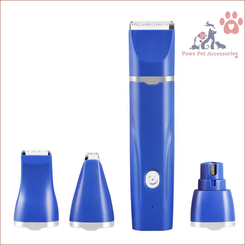 Blue T70 4-in-1 Pet Grooming Kit with electric trimmer, paw hair trimmer, and nail grinder