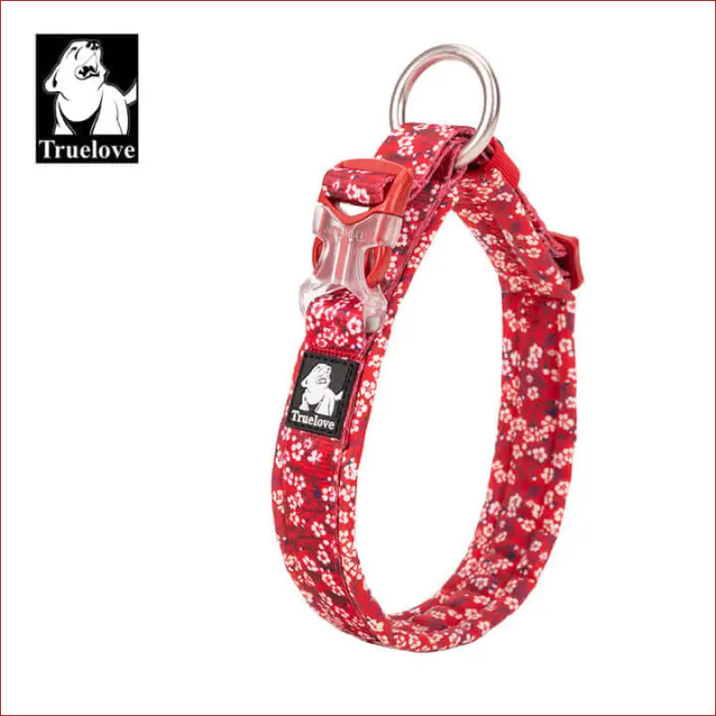 True Love Floral Dog Collar - Red l - 1