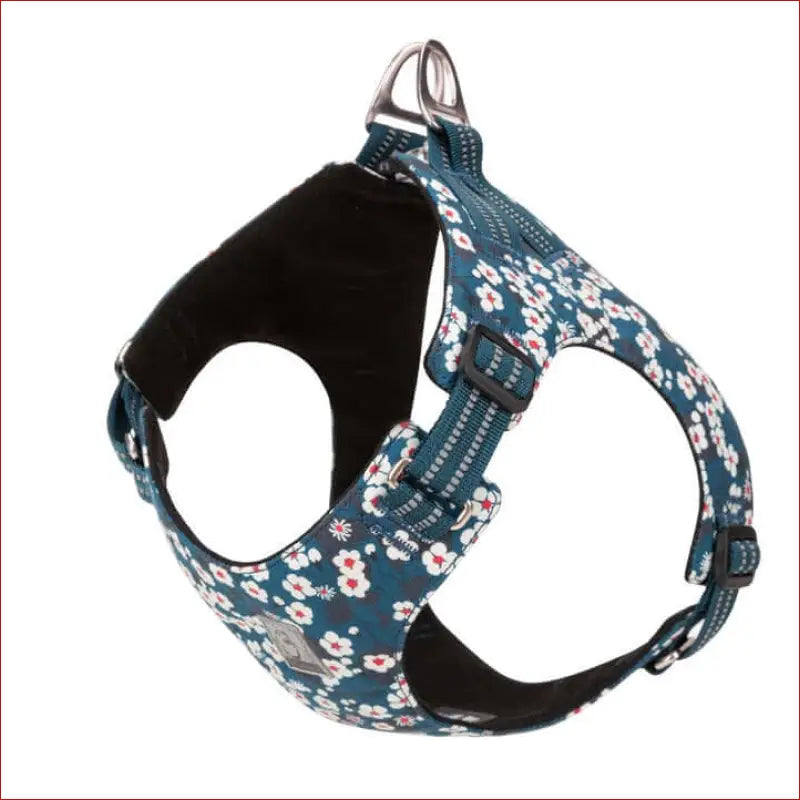 True Love Floral Doggy Harness - Blue l - 4