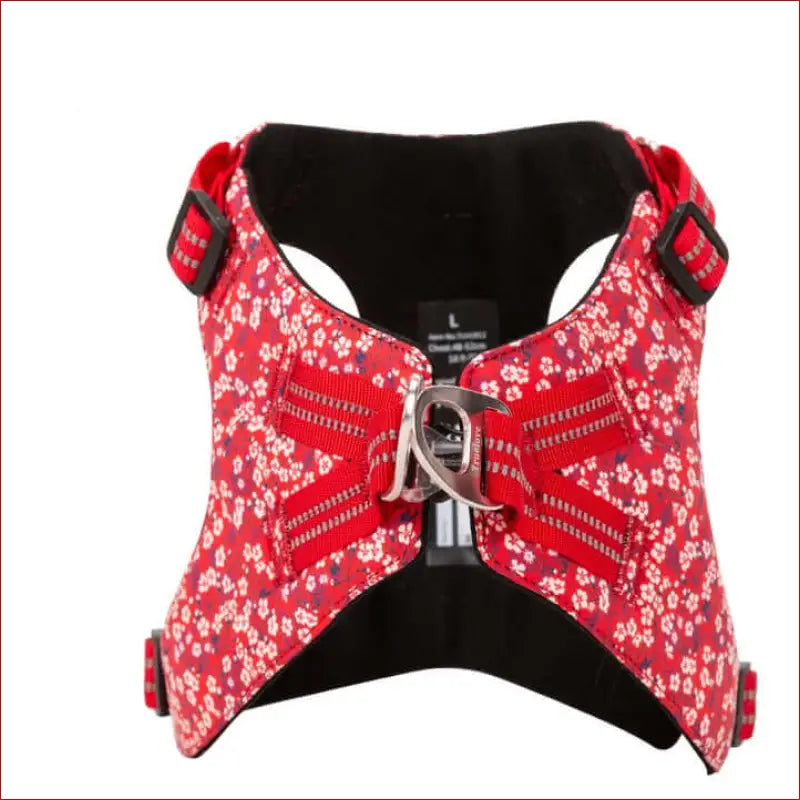 True Love Floral Doggy Harness - Red l - 2