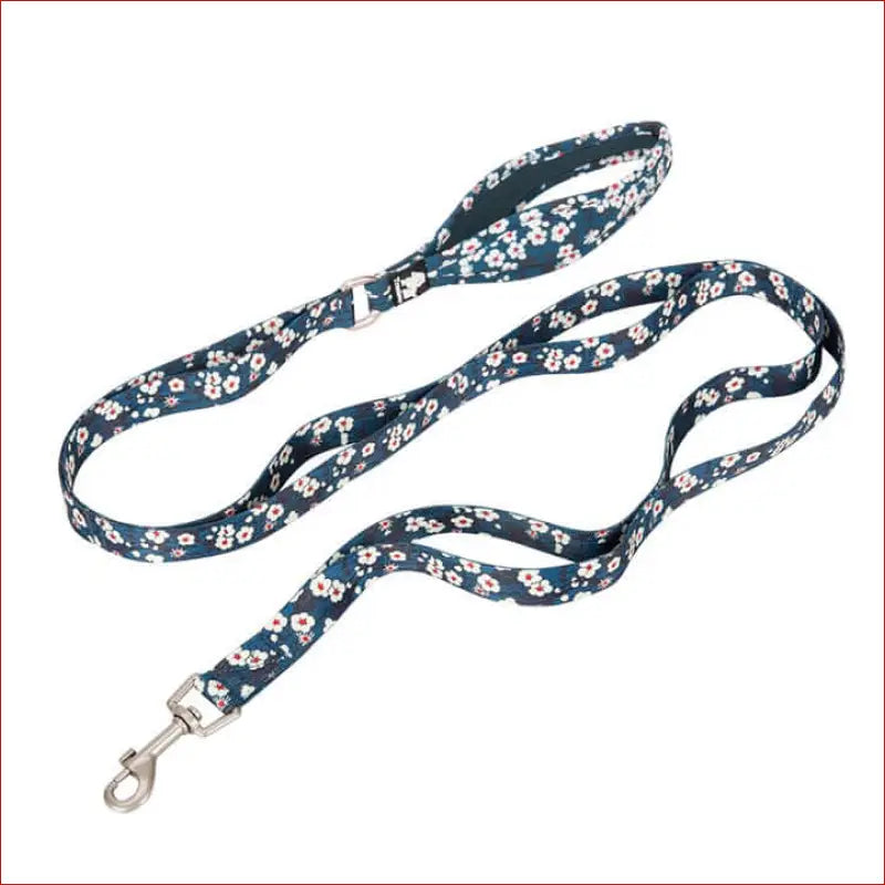 True Love Floral Multi Handle Dog Lead - Blue l - 2