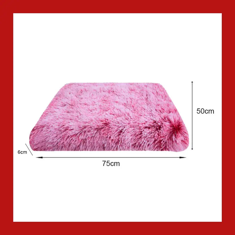 Warm and Fluffy Long-haired Velvet Dog Sleeping Bed - Pink / l - Pet Supplies 40