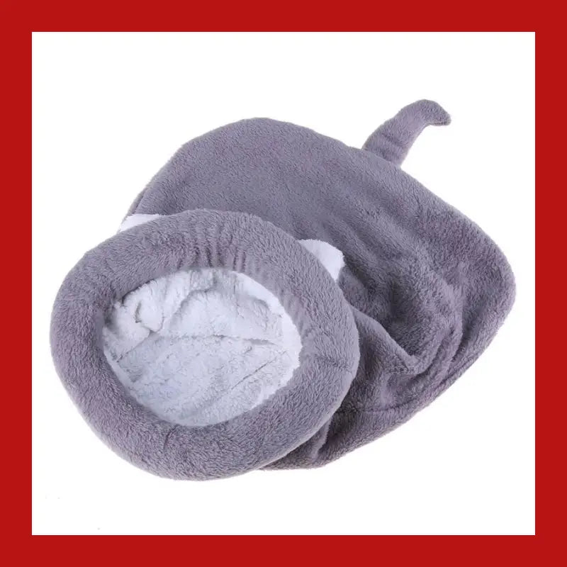 Warm Coral Fleece Cat Sleeping Bag Bed for Puppy Small Dogs Pets Mat Kennel House - Gray / 50 x 40cm - Beds 7