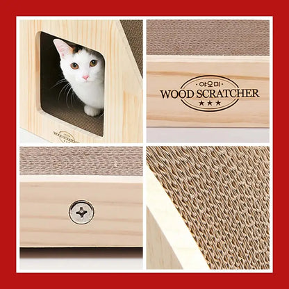 Yaomi Wood Triangle Cat Scratcher Sofa Pet Bed - Care > Supplies Scratchers 6